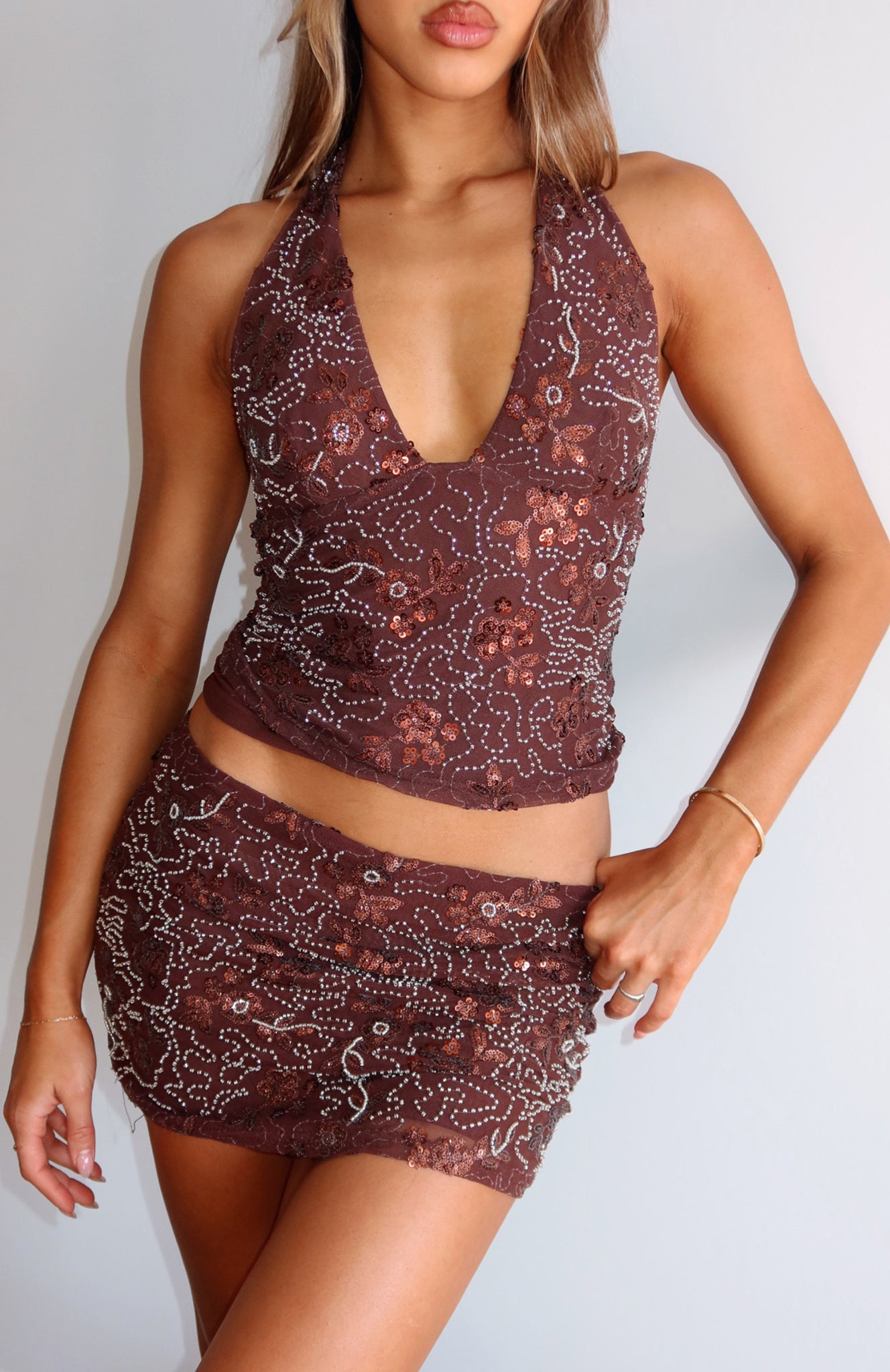 white-fox-capri-cove-beaded-mini-skirt-chocolate-brown2.9.25.01